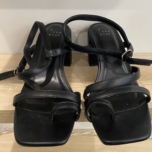 A New Day Black Strappy Heels